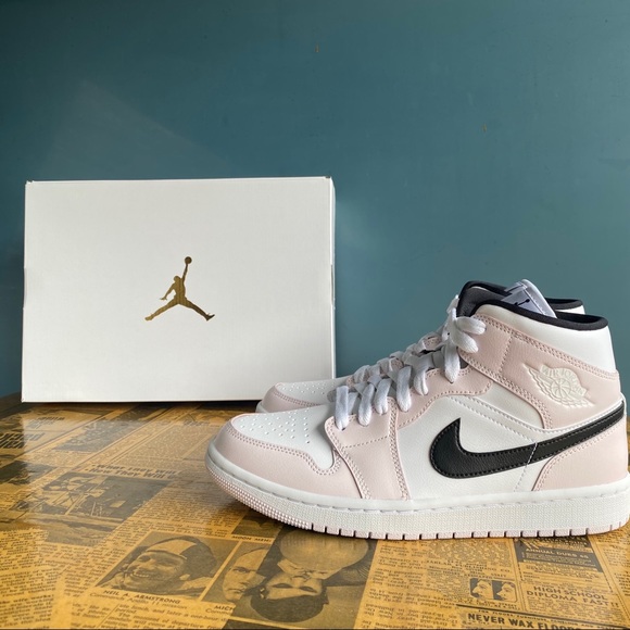 Jordan Shoes - 2021 Air Jordan 1 Mid Barely Rose (BQ6472-500) 8.5